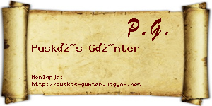 Puskás Günter névjegykártya