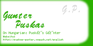 gunter puskas business card